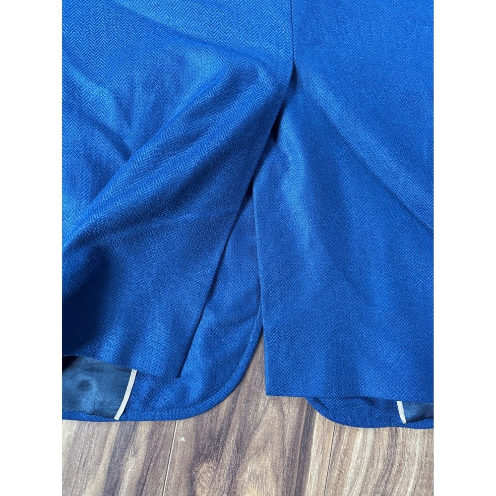 Rush Wilson Limited Blue Silk Herringbone Blazer Mens 43R Sport Coat - Picture 10 of 14